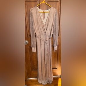 Baltic Born Beige Shimmer Maxi Dress